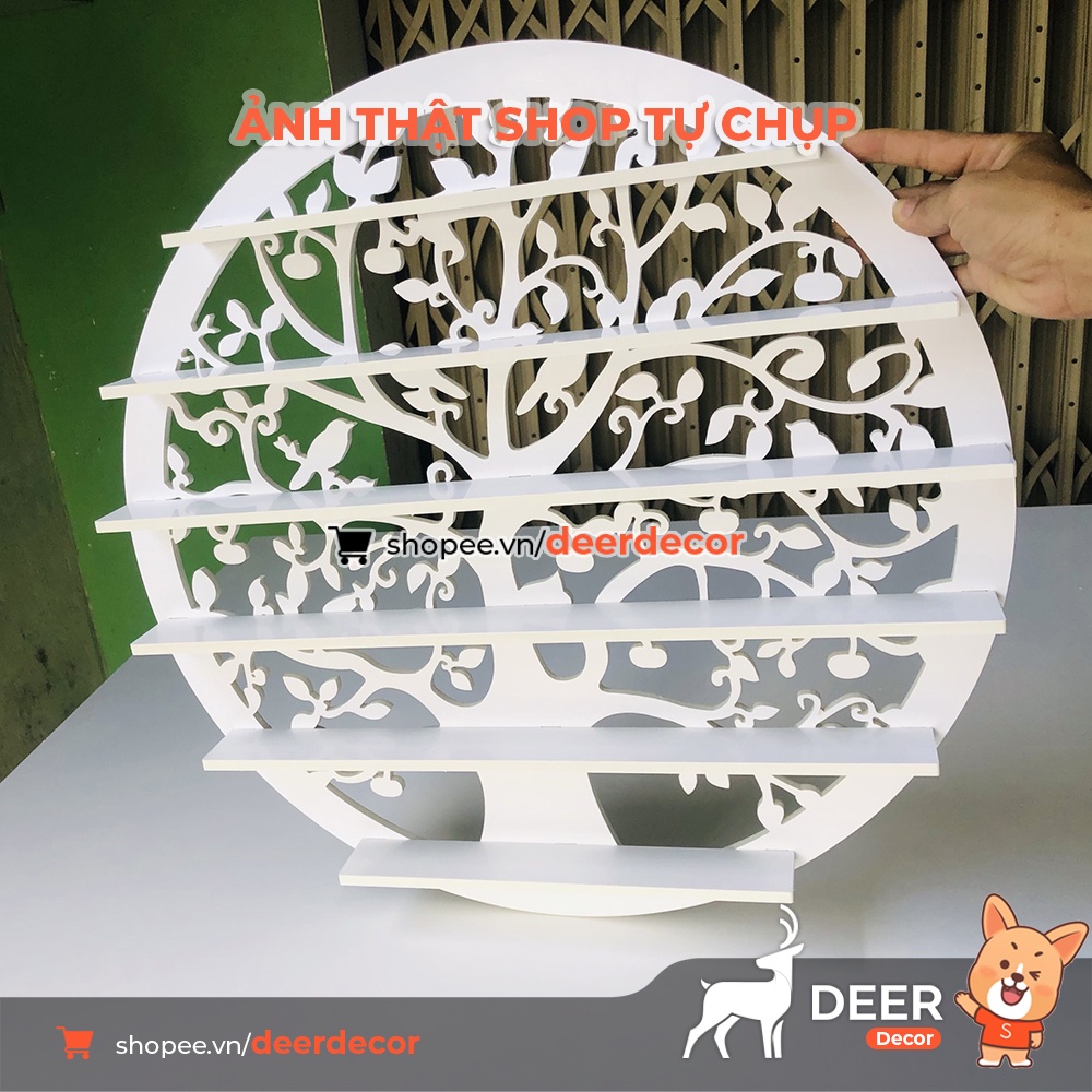Kệ Để Nước Sơn Móng Tay Hình Tròn Họa Tiết Hoa Lá - DEER DECOR