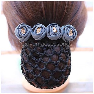 Kẹp búi hoa lụa nhí