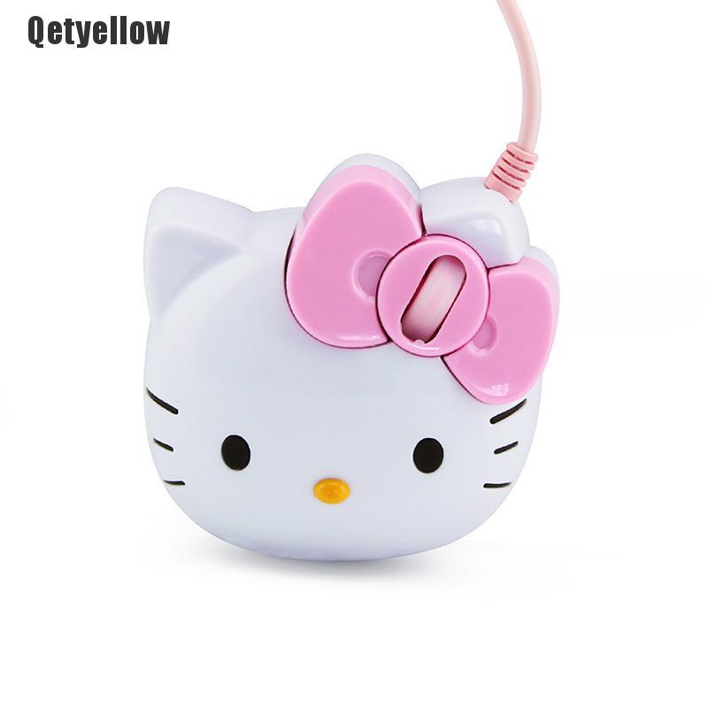 Chuột Chơi Game Có Dây Usb 2.0 Hình Hello Kitty 3d Màu Hồng