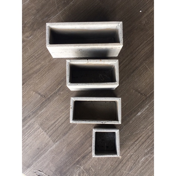 Combo 4 chậu đẹp xinh trồng cây treo tường, trồng hoa treo giếng trời bằng đá ong tự nhiên màu xám ghi