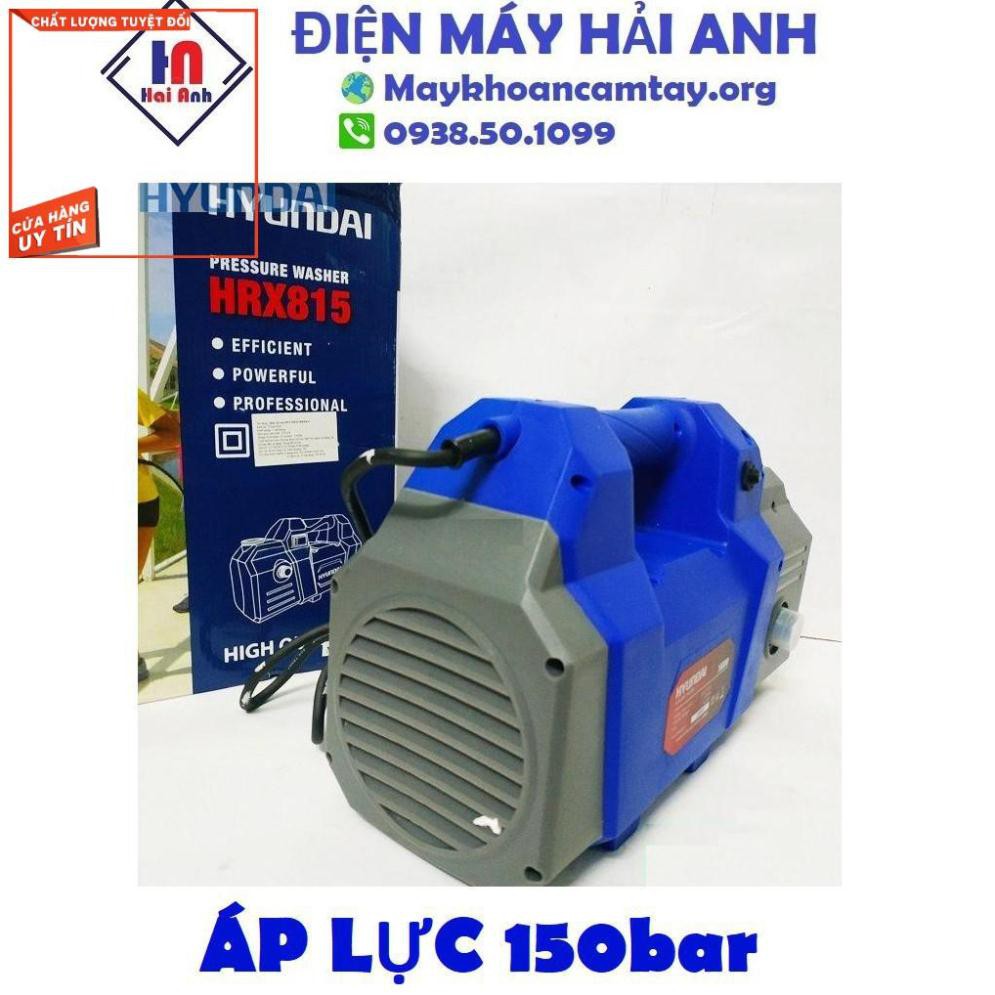 Máy xịt rửa xe mini áp lực cao Hyundai HRX815 chính hãng - Tự hút phun nước vệ sinh xe máy, ô tô. BH 6 tháng