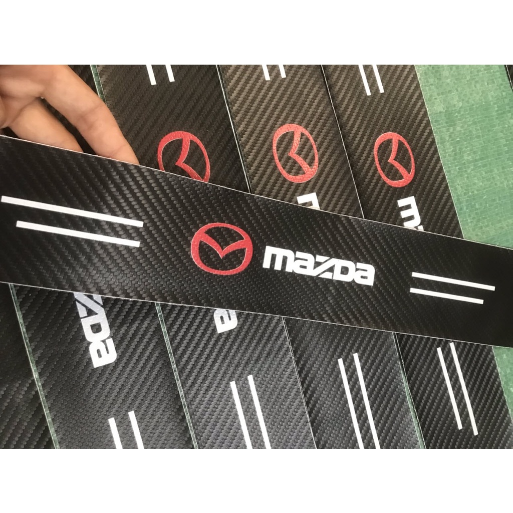 Nẹp dán chống xước bậc cửa, bậc cốp Mazda 2, 3, 6, CX3, Cx5, Cx8, Cx30