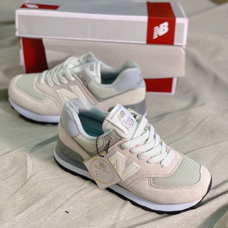 MINTSTOREGiày sneaker chữ N 574 xám kem