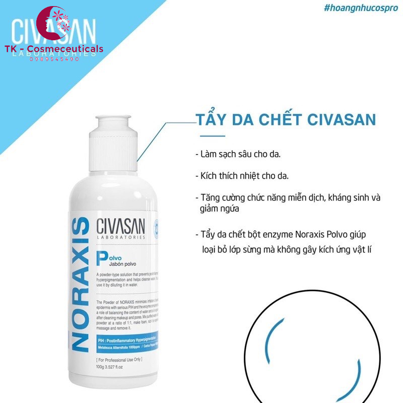 Tẩy Da Chết Civasan Polvo Noraxis Sạch Sâu, Loại Bỏ Lớp Sừng, Kích Nhiệt Cho Da, Phù Hợp Da Nhạy Cảm - 30g