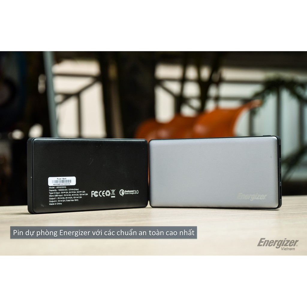 Pin sạc dự phòng Energizer 10,000mAh Quick Charge 3.0 UE10015CQ - Hàng Chính Hãng, Bảo