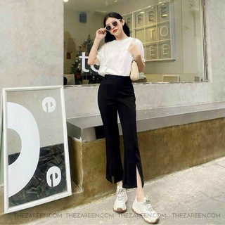quần tây đen ống loe xẻ tà (hàng sẵn )