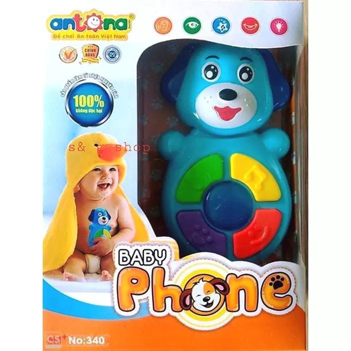 Baby Phone Antona -  Đồ Chơi Điện Thoại Hình Chú Cún Bằng Nhựa An Toàn Cho Bé