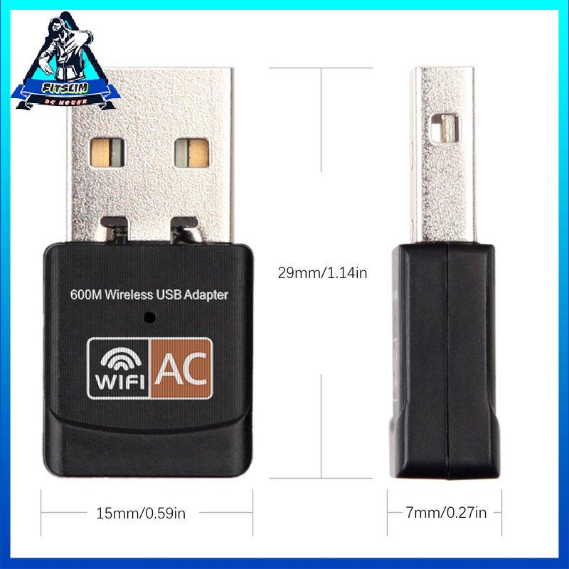 [Fitslim] USB Wifi Adapter 600Mbps Wifi Adapter Antenna USB Ethernet PC Wi-Fi Adapter