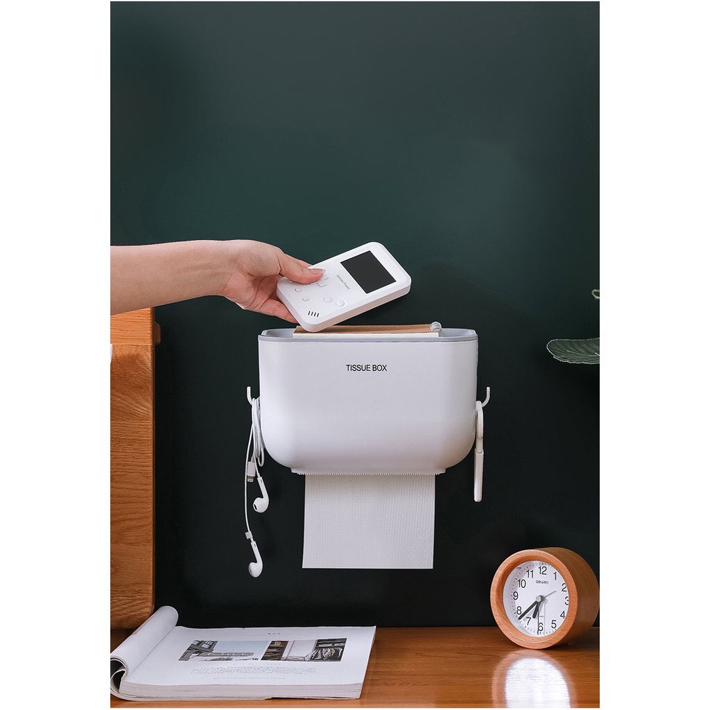 Hộp đựng để giấy vệ sinh dán treo tường để đồ phòng tắm TISSEU BOX