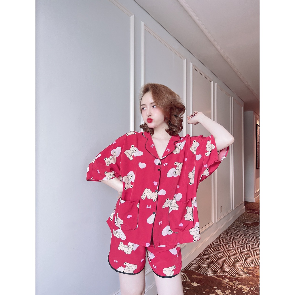 [ Bigsize 40-100kg] Đồ Bộ Cánh Dơi Đùi Lụa Nhật Mặc Nhà Cho Nàng Múp