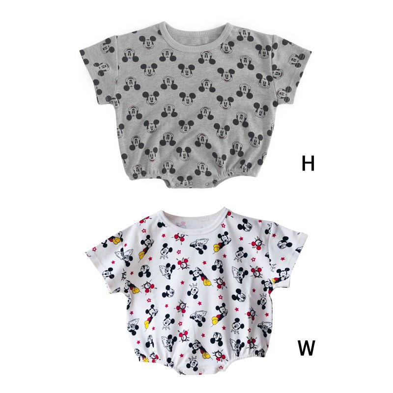 Áo liền quần họa tiết hoạt hình tay ngắn đáng yêu dành cho bé