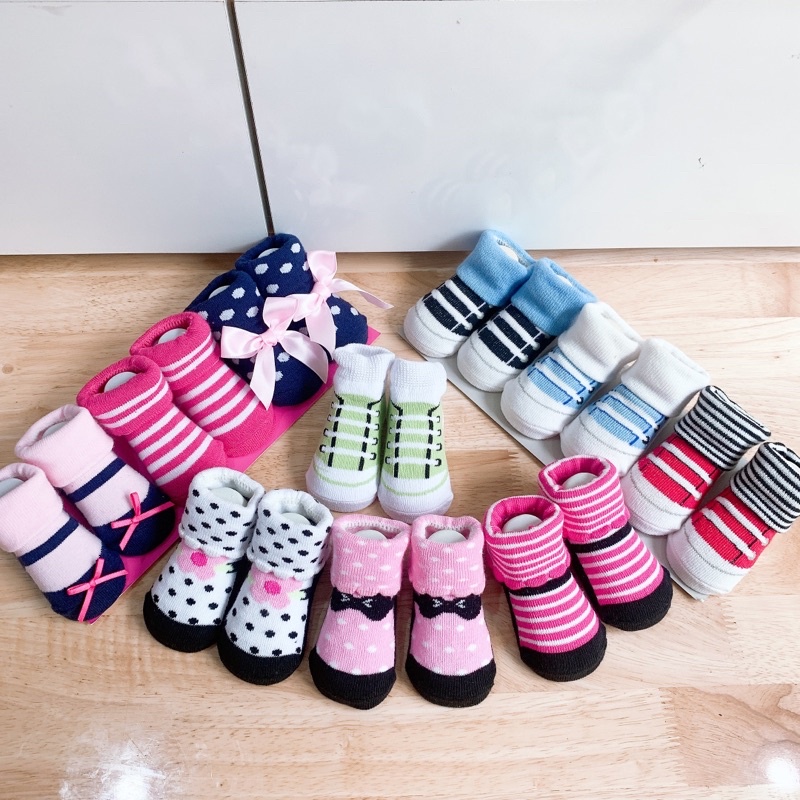 Combo 2/4 đôi Tất bé trai/gái xuất dư cực xịn 0-6m - Hàng xả kho thanh lý