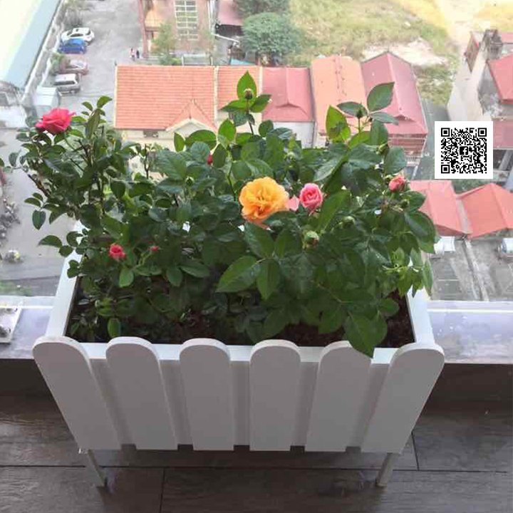 70x30x30 Chậu gỗ nhựa composite trồng cây ngoài trời có hàng rào mẫu mới