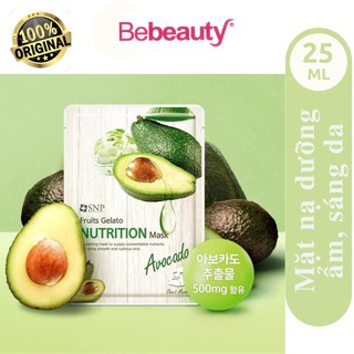 Mặt nạ dưỡng ẩm sáng da tinh chất bơ xay đông lạnh - SNP Fruits Gelato Nutrition Mask Hàn Quốc 25ml - 0514263