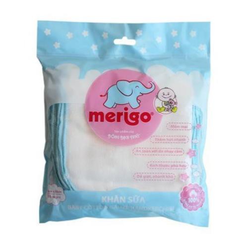 KHĂN SỮA Merigo 10 cái/gói Hàng Chính Hãng Bông Bạch Tuyết