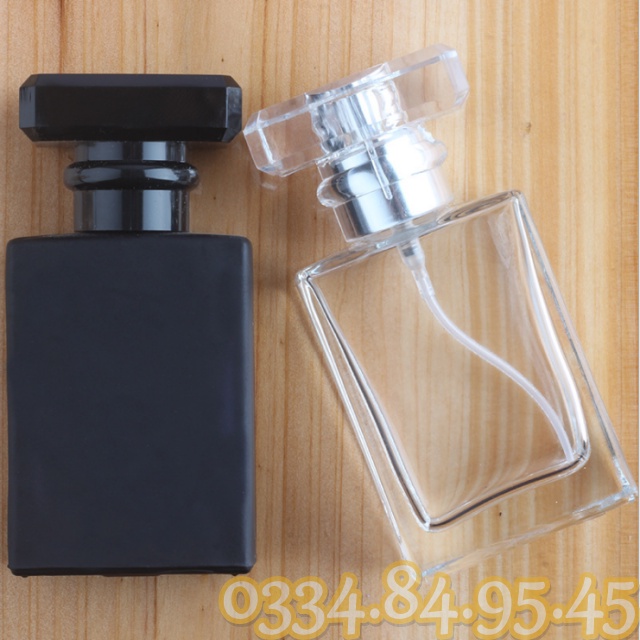 Lọ thủy tinh chiết nước hoa CHỮ NHẬT 30ml - Chai chiết nước hoa, ống xịt phun sương đựng vial, test.