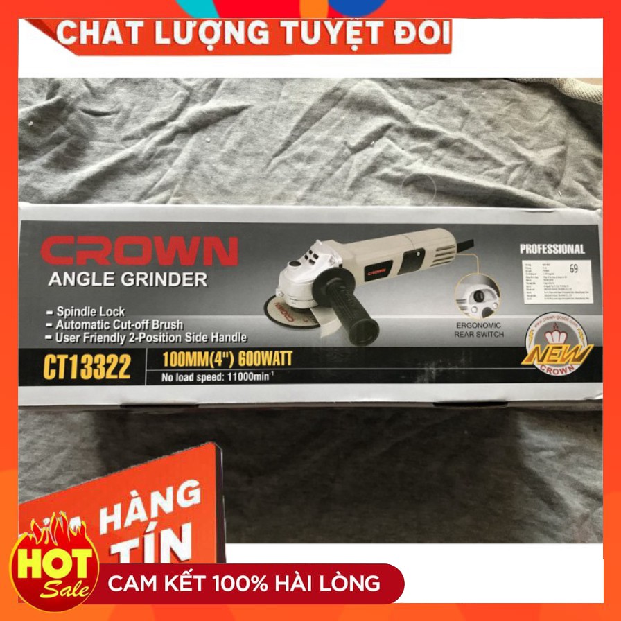 [chính hãng] MÁY MÀI GÓC CHÍNH HÃNG CROWN CT13322 TAY NGẮN 600W [cam kết chất lượng]