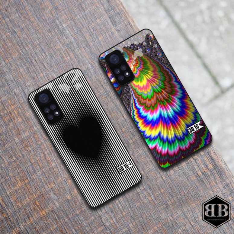 Ốp lưng kính cường lực kute dành cho Xiaomi Redmi Note 11 4G / Redmi Note 11S