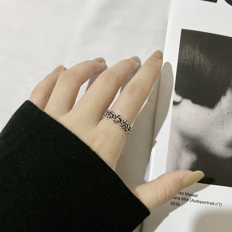 Nhẫn ngôi sao sáu cánh rỗng sành điệu hip-hop đường phố cá tính retro