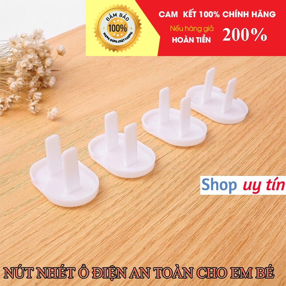 Nút nhét ổ điện 2 chân bằng nhựa an toàn cho em bé - Nắp che bịt ổ điện chống giật