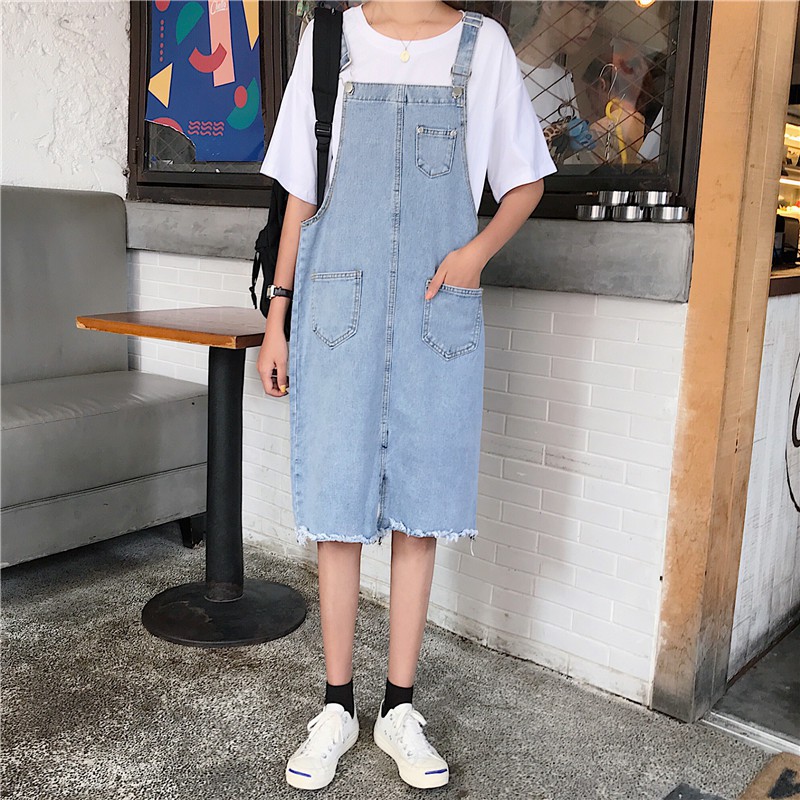 [SẴN] Váy Yếm Jean nữ Ulzzang Quảng Châu DYD2