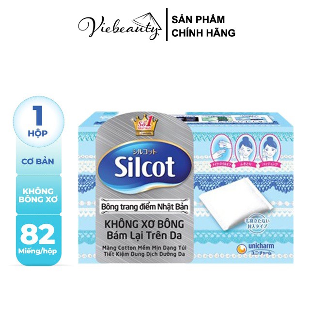 Bông Trang Điểm (Bông Tẩy Trang) Silcot 82 miếng/hộp - Viebeauty