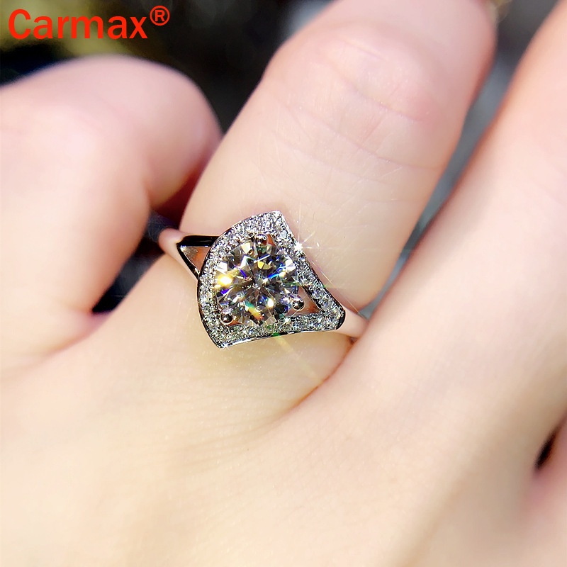Nhẫn Đính Đá Kim Cương Toàn Bộ Hình Moissanite