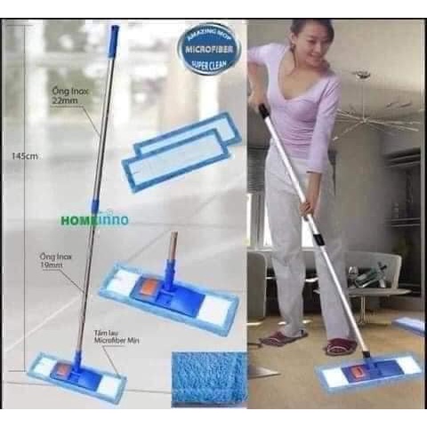 Cây lau nhà công nghiệp mâm inox siêu tiện dụng