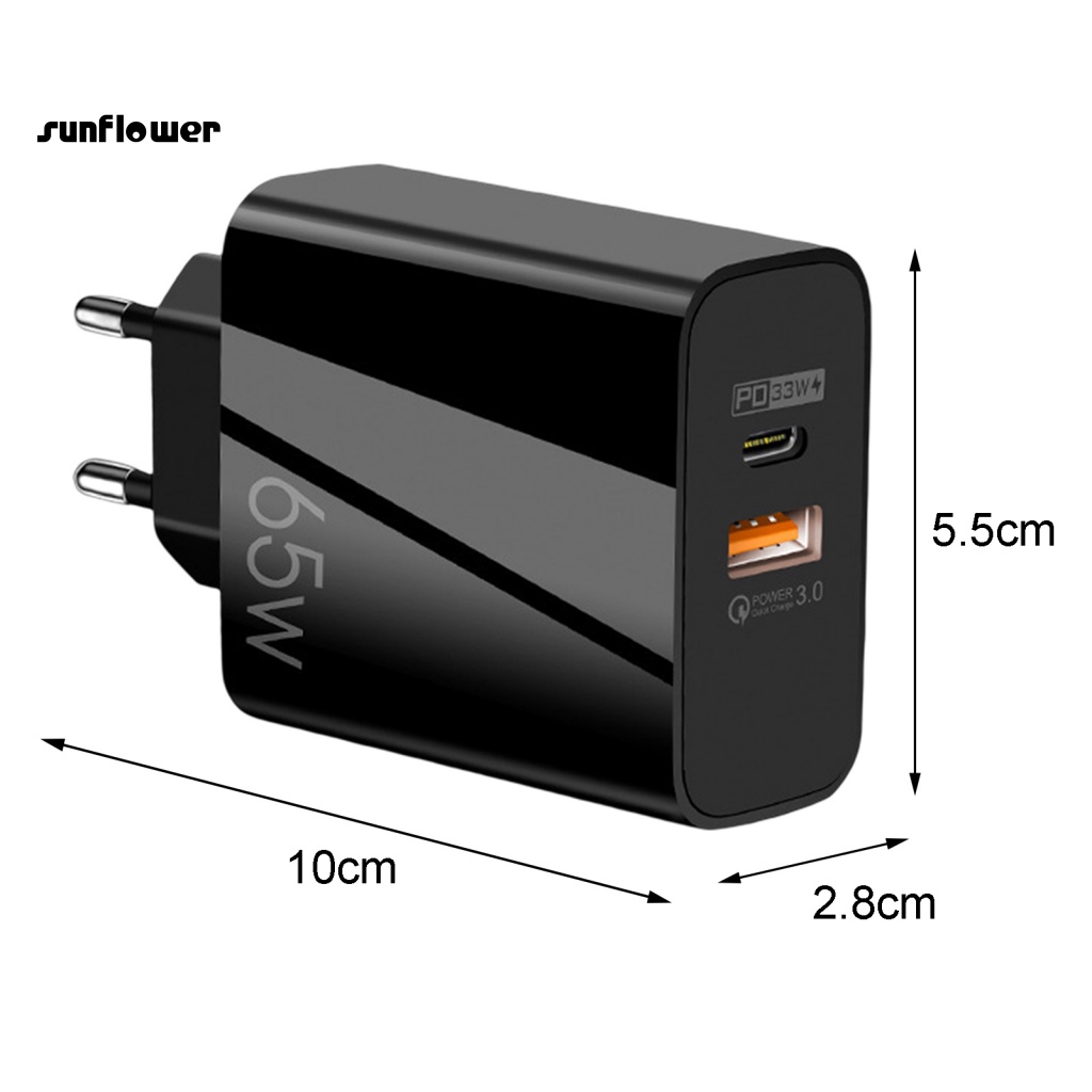 Cốc sạc Lenovo 65W QC3.0 gắn tường tiện dụng cho điện thoại