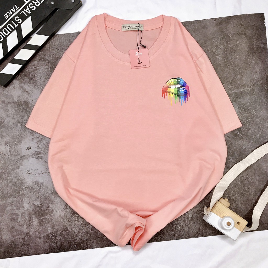 [HÌNH THẬT TỰ CHỤP] - Áo thun tay ngắn Be Yourself unisex size M L - MÔI 7 MÀU LGBT