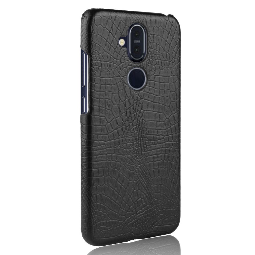 Nokia 8.1 Casing Fashion Crocodile Pattern Hard PC PU Leather Back Cover Nokia8.1 Hard Plastic Case Phone Cover