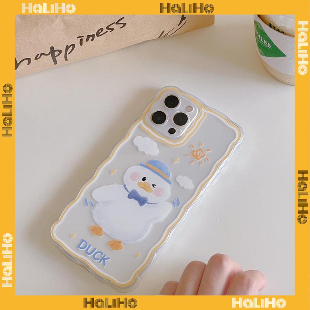 iPhone Case Silicone Soft Case Clear Case Wave Non-Slip Shockproof Camera Cover Protection Duck Cute Compatible For iPhone 13 Pro Max iPhone 12 Pro Max iPhone 11 iPhone7 Plus