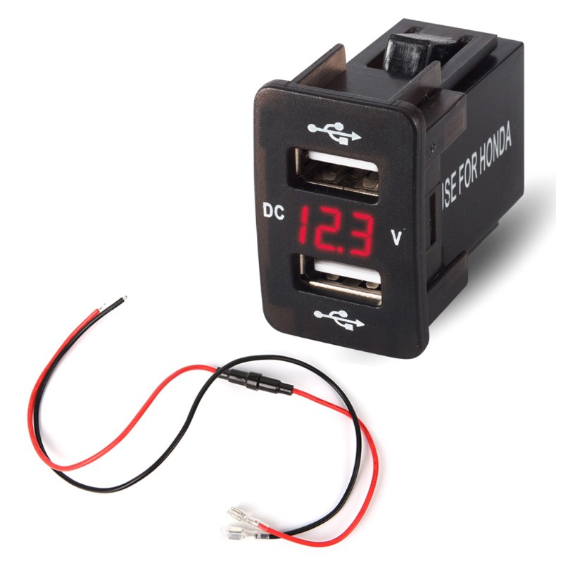Củ sạc tích hợp vôn kế cho xe hơi 36 × 23mm 12V 24V