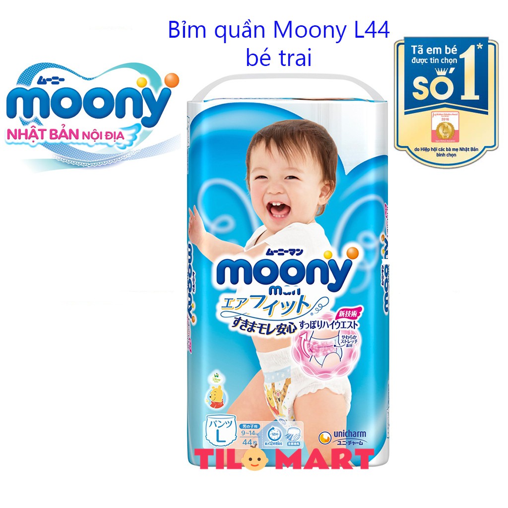 [MẪU MỚI] Bỉm quần/ Tã quần Moony L44 bé trai (L44 boy Moony)