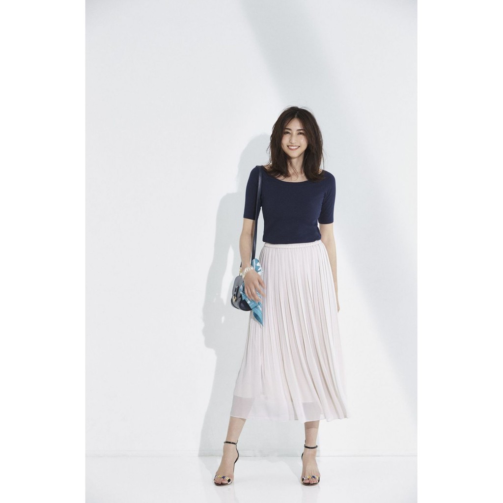Chân váy xếp ly Chiffon Pleated Skirt U N I Nhật