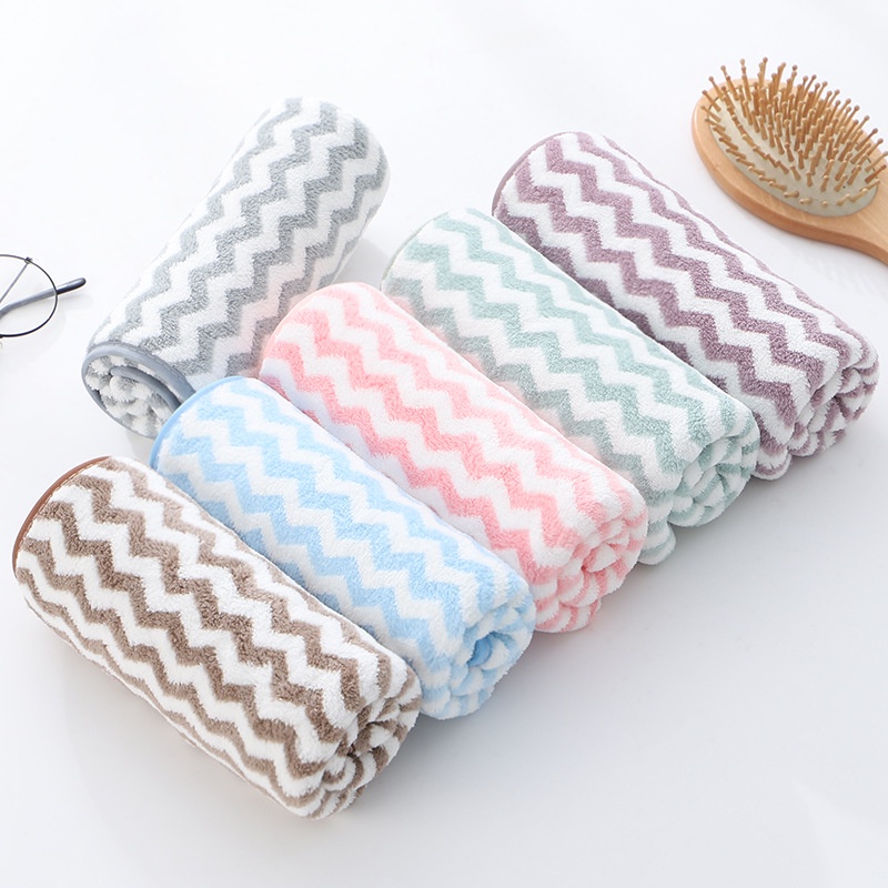 Set 10 Khăn Lau Mặt Hàn Quốc Có Dòng Kẻ, Khăn Mặt Cotton Kích Thước 50cmx30cm