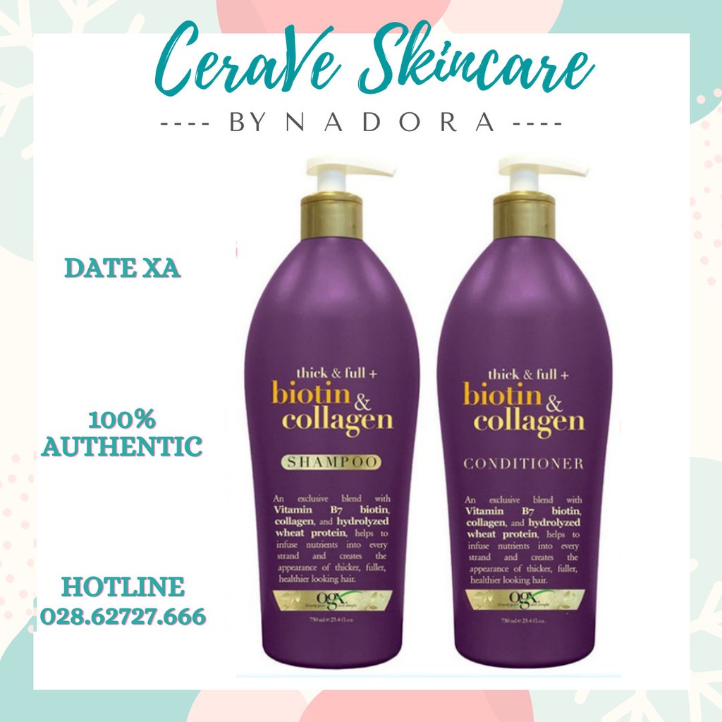 [Bán Cặp & Lẻ] Gội + Xả OGX Biotin & Collagen Shampoo + Conditioner