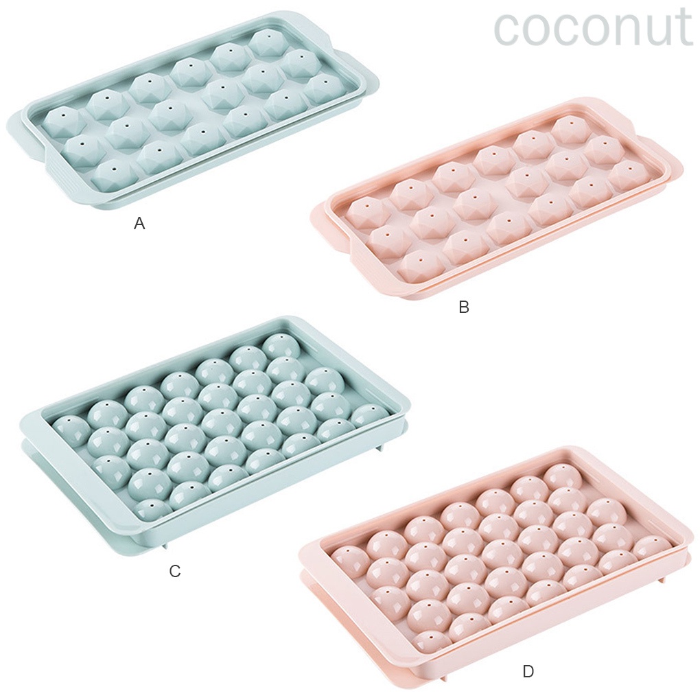 Khay silicon có nắp làm thạch pudding DIY hình đá viên