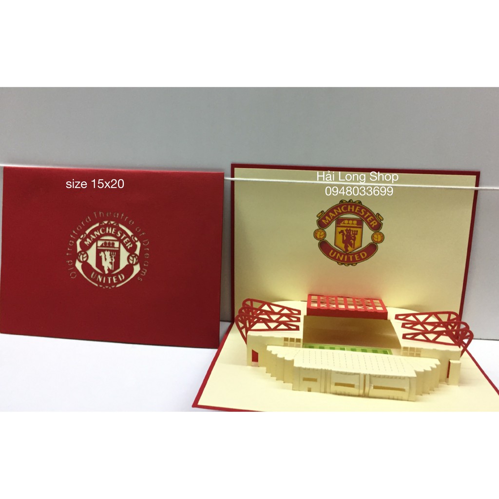 Manchester United  Stadium  - Sân Bóng - Thiệp 3D ( mở 90 độ)