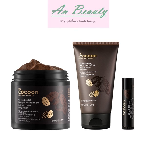 [Combo] Tẩy da chết body Cocoon & Tẩy da chết mặt Cocoon & Tẩy da chết môi Cocoon