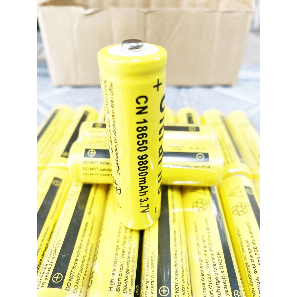 Pin sạc 3.7V 18650 Dung Lượng Cao 9800mAh Cho Sạc Dự Phòng, Đèn Pin, Quạt Mini, Đồ Chơi