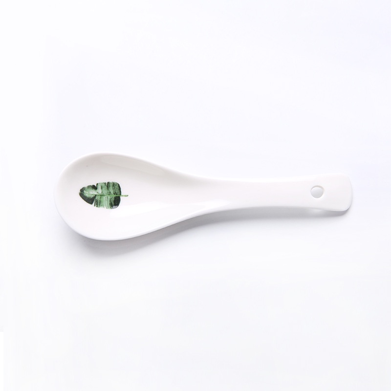 Muỗng ăn cơm, thìa ăn cơm kích thước 14cm chất liệu gốm sứ.