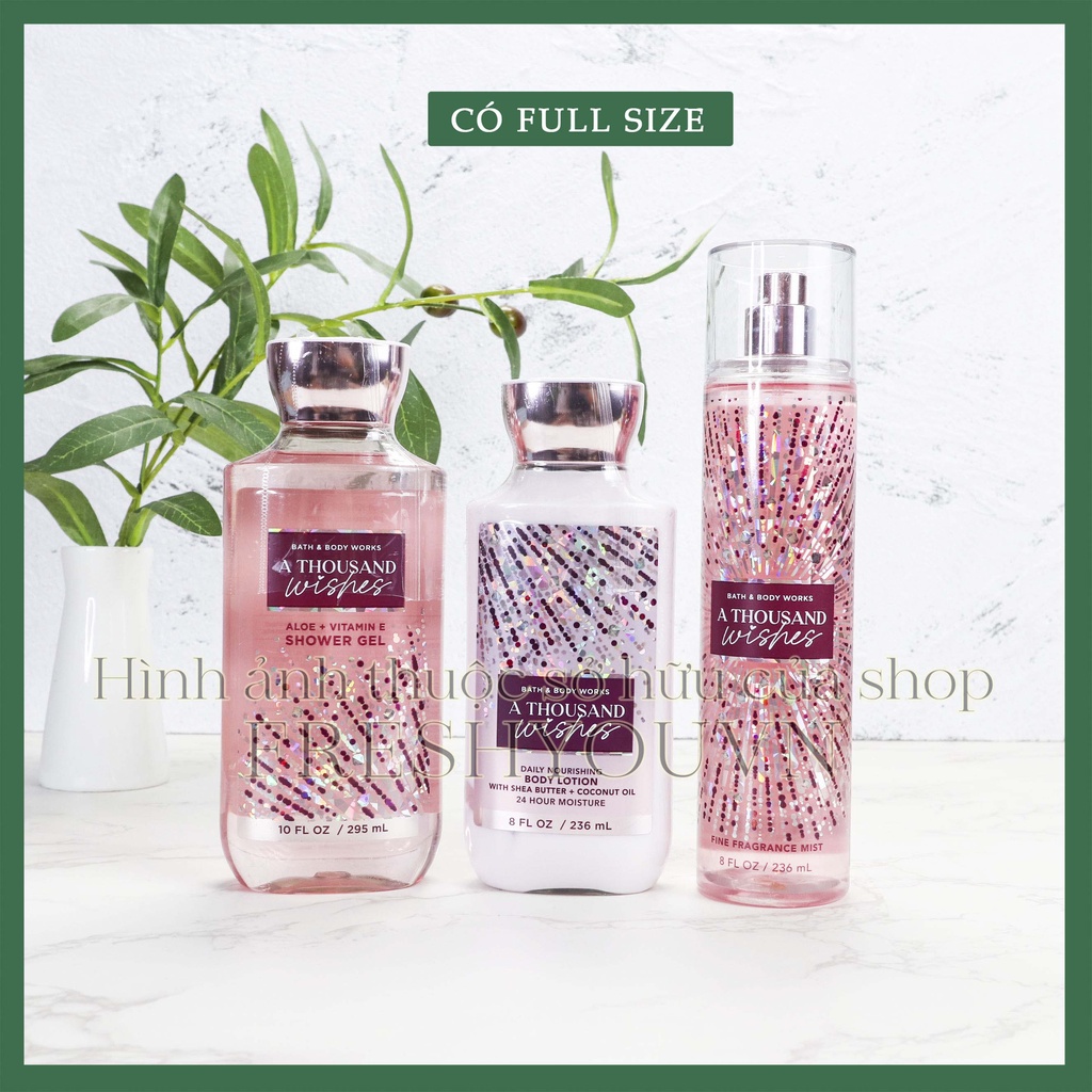 A Thousand Wishes - Full Size Xịt Thơm Toàn Thân Bath & Body Works (Body Mist, Lotion, Sữa tắm) - Gỗ