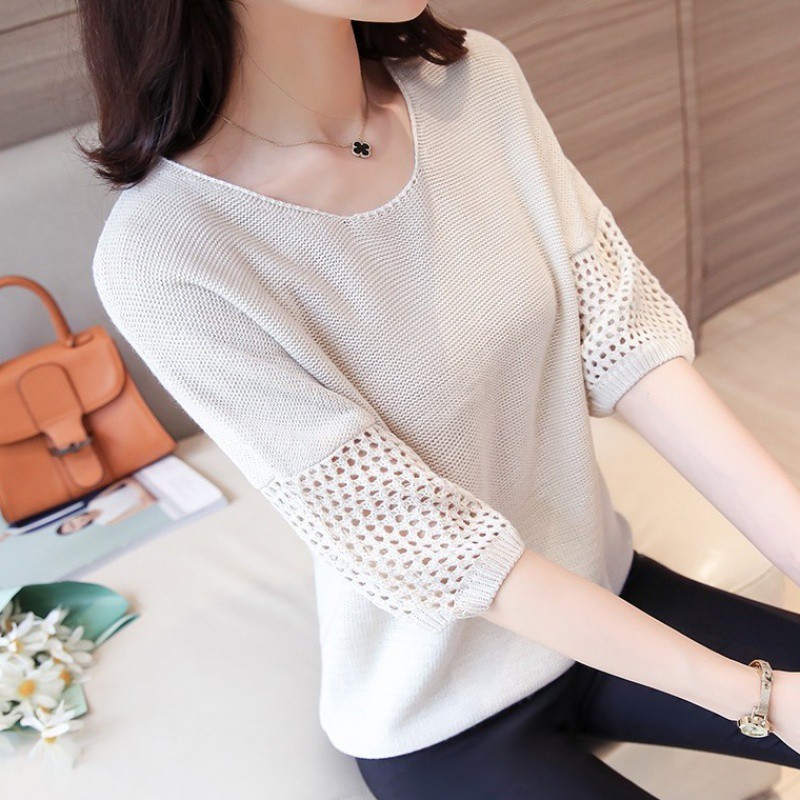Áo len nữ tay lửng cách điệu nhẹ nhàng Al17