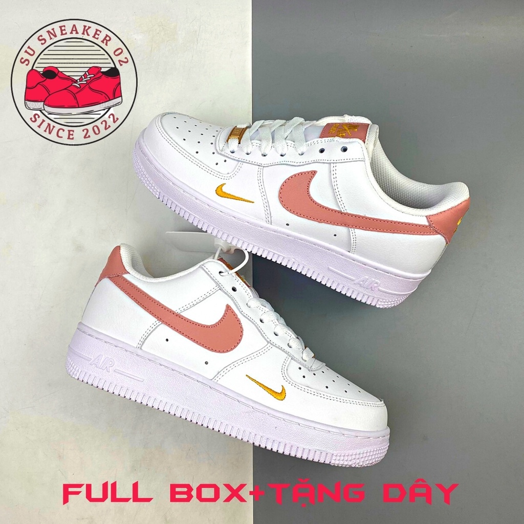 Giày thể thao AF1 trắng hồng, Giày Air force 1 Rust Pink Full box bill tặng kèm dây