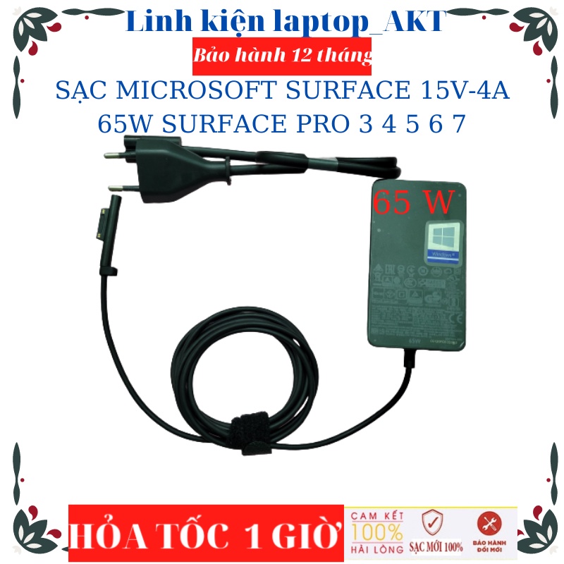 SẠC MICROSOFT SURFACE 15V - 4A - 65W SURFACE PRO 3 PRO 4 PRO 5 PRO 6 PRO 7 PRO 8 MICROSOFT SURFACE 1706
