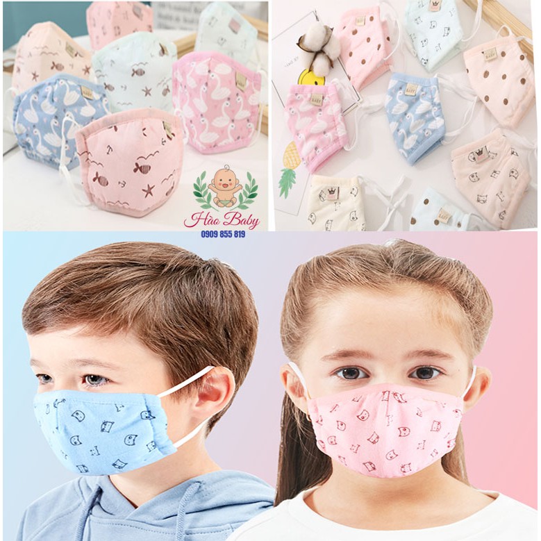 Khẩu trang 5 lớp có nút điều chỉnh dây đeo cho bé