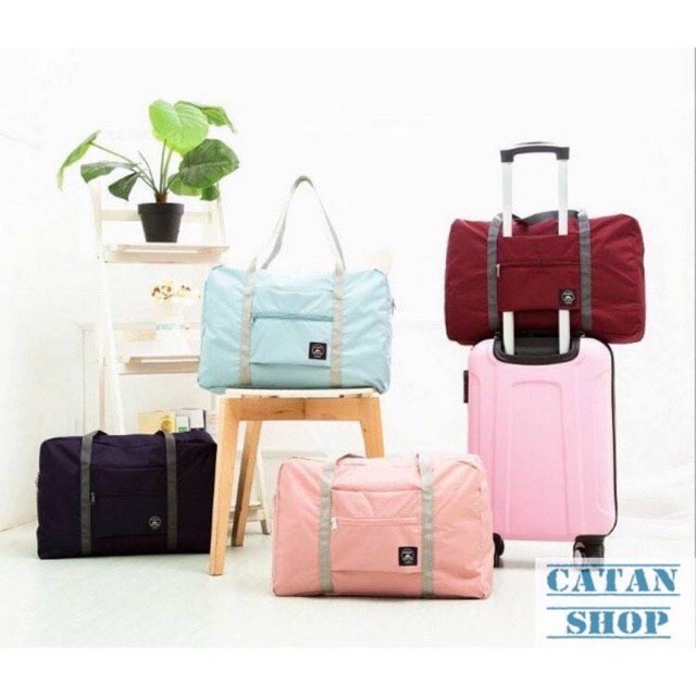 Túi du lịch xếp gọn siêu nhẹ, túi hành lý phụ, túi Hàn Quốc chống thấm