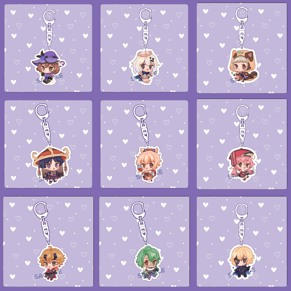 Móc khóa GENSHIN IMPACT ver MẮT BIẾC mica trong acrylic in hình anime chibi game