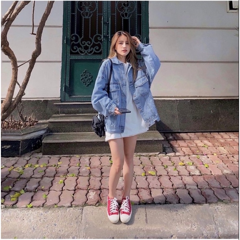 [SALE] Áo khoác jean Denim hàng QC form rộng chất bò mềm (ảnh thật_annstore)